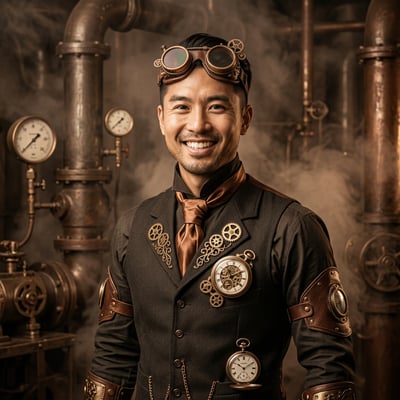 Steampunk zum Geburtstag: Geburtstagsgeschenk, das wirklich im Kopf — KI-generiertes Beispiel 22