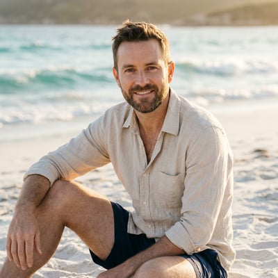 Strand & Meer für dein entspanntes Profilbild — KI-generiertes Beispiel 33