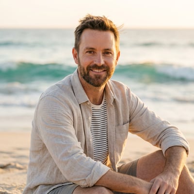 Strand & Meer für dein entspanntes Profilbild — KI-generiertes Beispiel 16