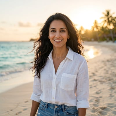 Strand & Meer für dein entspanntes Profilbild — KI-generiertes Beispiel 7