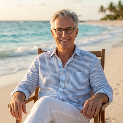 Strand & Meer für dein entspanntes Profilbild — KI-generiertes Beispiel 28