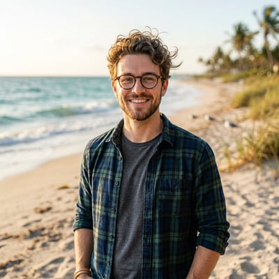 Strand & Meer für dein entspanntes Profilbild — KI-generiertes Beispiel 47