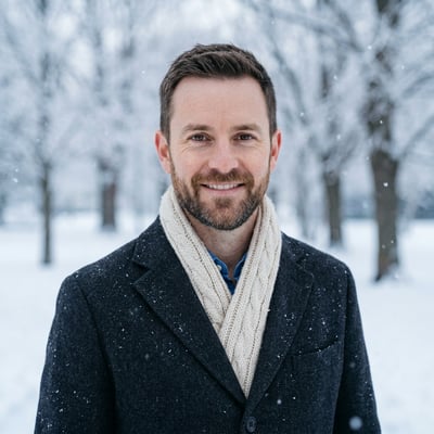 Dein Portrait aus dem Winterwald — KI-generiertes Beispiel 1